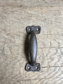 Zware kwaliteit gietijzeren deurknop handgreep small greep strak zwart zwarte beugel handvat klink deurklink