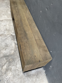 vergrijsd doorleefd houten tv meubel televisie kast dressoir kast 170 x 35 x H41 cm landelijk stoer industrieel vintage hout houten metalen pootjes