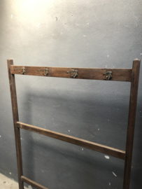 Orgineel staand houten rek kapstok plaid rek dekenrek staande plaidrek landelijk stoer oud H156 x 110 x 35 cm
