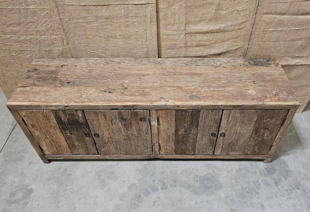 Old wood Stoer truckwood houten kast televisiekast televisiemeubel tv deurtjes dressoir landelijk stoer industrieel 160 x 45 x H60 cm
