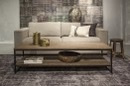 Stoere truckwood salontafel tafel bijzettafel sidetable tv televisiemeubel kast lounge metalen onderstel landelijk industrieel H45 x 160 x 50 cm SEP