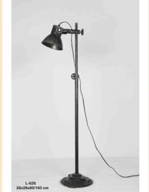 Stoere vloerlamp staande lamp zink industrieel landelijk antraciet mat zwart old look zwartbruin staande lamp leeslamp
