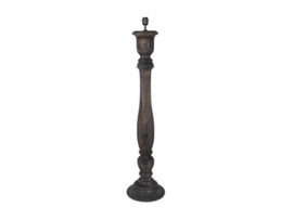 Stoere vergrijsd mat zwart antraciet zwartbruine houten balusterlamp stoer industrieel ballusterlamp tafellamp 35 cm tafellamp landelijk stoer robuust