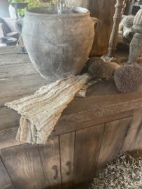Shabby chippy doek doekje doeken 45x45 cm landelijk grof linnen stoer sober decoratie beige naturel lap stof