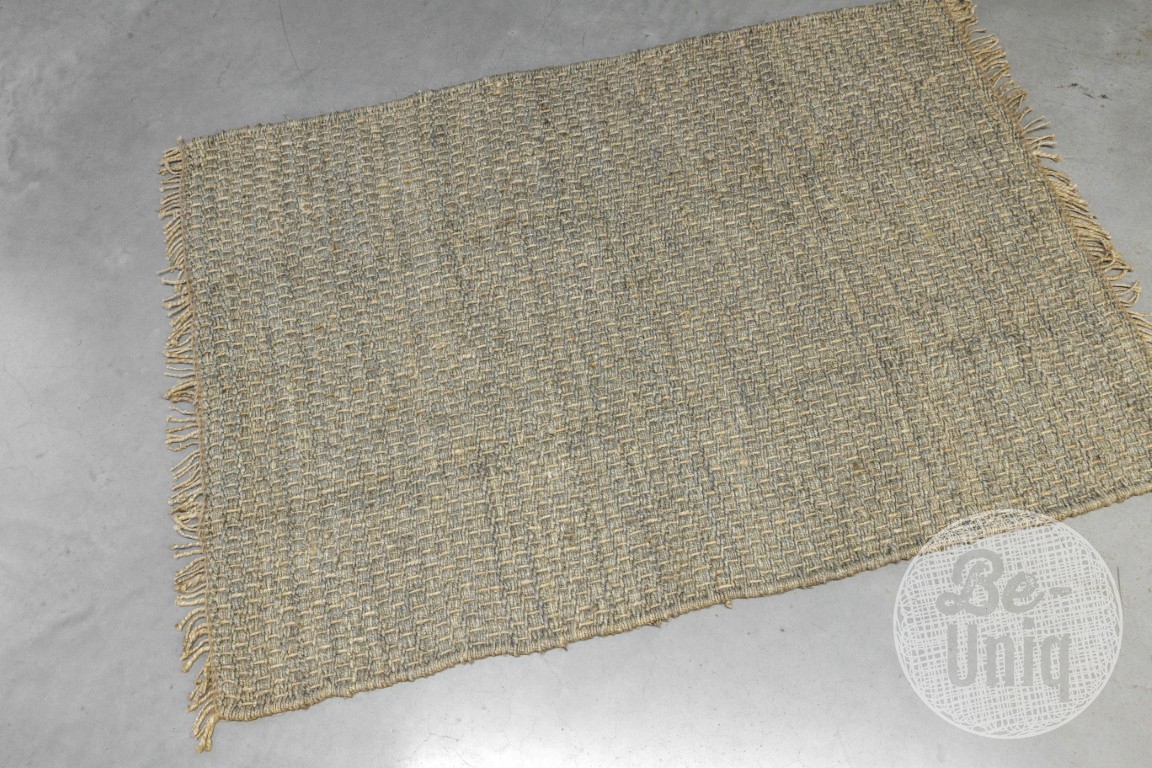 Nieuw grof handgeknoopt kleed tapijt vloerkleed 210 x 140 cm grey / naturel