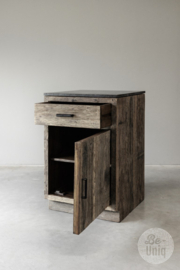 K007 Smalle 1-deurs 1-lade kast 95 x 60 x 60 cm | outdoor keukenelement incl. blad buitenkeuken truckwood Railway houten keukenkastjes keukenkastje buitenkeuken landelijk stoer industrieel SEP