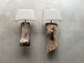 Houten wandlamp lamp stronk boomstam landelijk stoer