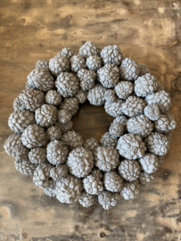 Ata fruit wreath krans grijs 30 cm landelijk stoer kransje
