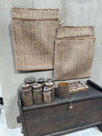 Hoffz hele gave authentieke oude jute touw olijfzakken zak wandpaneel wanddecoratie landelijk stoer boho vintage