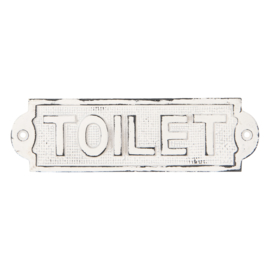 Gietijzeren plaatje deur bordje naambordje "toilet" wit