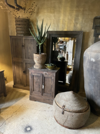 Oude vergrijsd houten kast 4 deurs landelijk uniek stoer gezandstraald 148 x 79 x 43 cm rustiek verweerd