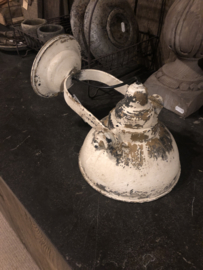 Industriële metalen spot spotje spots lamp wit witte old oud oude look wandlamp landelijke stijl stoer white kap metaal verstelbaar landelijk stoer vintage
