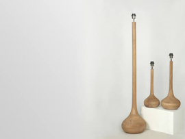 Stoere naturel bruine houten balusterlamp tafellamp 56 cm tafellamp landelijk stoer robuust almond