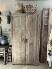 Grote 2 deurs truckwood railway doorleefd houten kast Capital 190 x 100 x 40 cm landelijk industrieel SEP