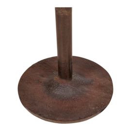 Stoere metalen bartafel 70 x 70 x H107 cm bruin brons kleur metaal rond