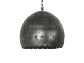 Stoere metalen hanglamp lamp plafondlamp landelijk vintage retro industrieel zwart grijs