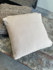 Lifestyle stoer landelijk brown bruin beige kussen inclusief vulling 50 x 50 cm