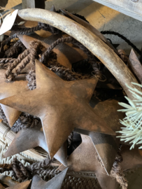 Prachtige roestbruin zwartbruin metalen ster kerstster 10 cm  kerstbal hanger landelijk stoer