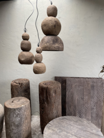 Aura Peeperkorn Nouri L groot large hanglamp organisch  landelijk stoer sober beige grijs grey