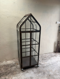 Metalen kas kasje tuinkas tuinkast kast vitrine vitrinekast glaskast met glas H178 X B66 XD66 cm