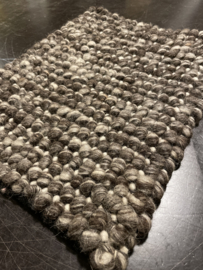 Groot vlakgewoven 100 % vervilt wol vloerkleed kleed carpet karpet charcoal 200 x 300 cm