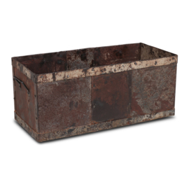 Stoere metalen bak bakken 71 x 33 x 33 cm recyclen metaal stoer landelijk industrieel vintage urban bloembak