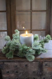 Krans kerstgroen kunst imitatie zijde cederkrans green grey grijs groen kerst