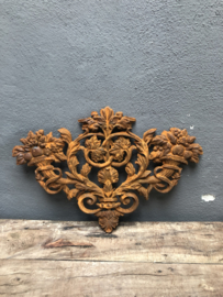 Gietijzeren ornament roest bruin landelijk wanddecoratie tuinornament