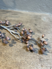 Prachtige imitatie decoratie tak kunstbloem alnus grande vergrijsd brown grey bruin grijs 92 cm