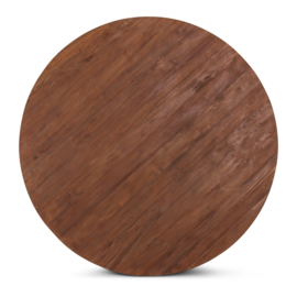 Los teakhouten tafelblad hout houten blad rond 130 cm robuust stoer floris