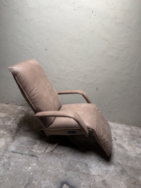 Prachtige stoere leren relax fauteuil relaxfauteuil lounge met accu stoer landelijk modern industrieel