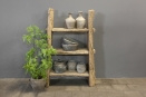 Grote stoere oud houten kast schap 120 x 86 cm rek stoer robuust boekenkast keukenkast landelijk industrieel