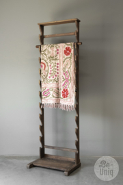Oud houten rek plaidrek dekenrek wasrek droogrek landelijk vintage 214 x 67 cm