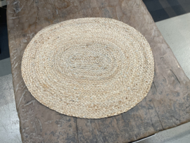 Naturel ovale placemat naturel jute Dixie onderlegger onderleggers