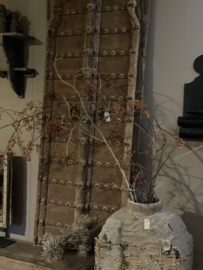 Gave unieke oude houten deur met metalen details beslag wandpaneel (2 x beschikbaar) poorten deuren panelen wanddecoratie poort