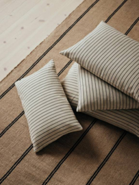 Prachtig stevig kussen 50 x 30 cm broste streep strepen beige grey landelijk Scandinavisch Karen inclusief vulling