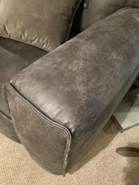 Hele stoere grote grijze echt dik leren lederen afrika fauteuil Het Anker prachtige kwaliteit leer loveseat robuust grijs antraciet landelijk stoer geruwd