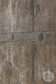 Prachtige grote oude vergrijsd houten poort deur wandpaneel wanddecoratie landelijk patine patina 185 x 89 cm