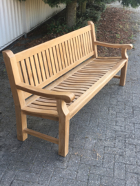 Hele grove oude vergrijsd houten  teakhouten tuinbank bank grof heavy bank teakhout vergrijsd