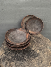Oude terracotta schaaltje schaaltjes Marrakech Marokko landelijk oosters vintage D23 x H6 cm