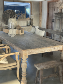 Grote orginele oude “ antieke” vergrijsd houten eettafel tafel 275 cm landelijk stoer sober