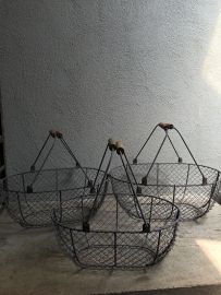 Set van 3 draadmanden manden Draadmand draadmandjes landelijk brocant