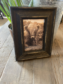 mooie fotolijst staand met foto inbegrepen in lijst stoer zwart landelijk foto 13 x 8 cm