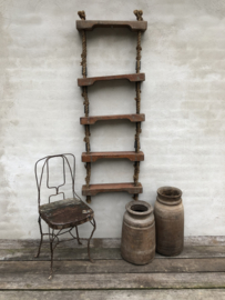 Originele oude scheepsladder touwladder trap trapje landelijk industrieel vintage