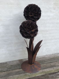 Grote metalen bloem 125 cm tuindecoratie roest lelie tulp roest groot