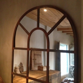 Groot grote stalraamspiegel tuinspiegel spiegel stalraam kozijn venster 150 x 70 cm