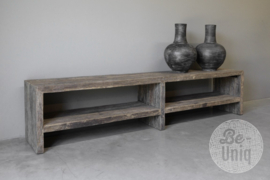 Railway truckwood vergrijsd houten wandmeubel sidetable tv dressoir televisiekast televisiemeubel SEP 220 X 40 X H50 cm