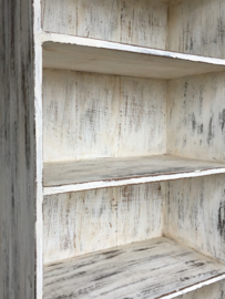 Oud wit houten schap rek Schoenenrek keukenrek vintage boekenkast wit schap rek kastje planken keukenrek kast planken landelijk bakkersrek broodrek boerenkeuken winkelkast keukenkast whitewash