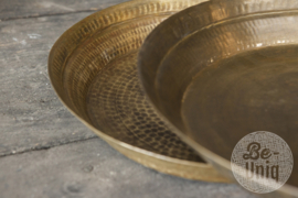 Oude metalen messing schaal brass 27 cm