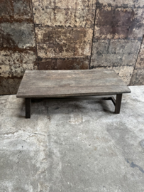 Landelijke oud vergrijsd houten salontafel tafel 150 x 70 cm stoer sober